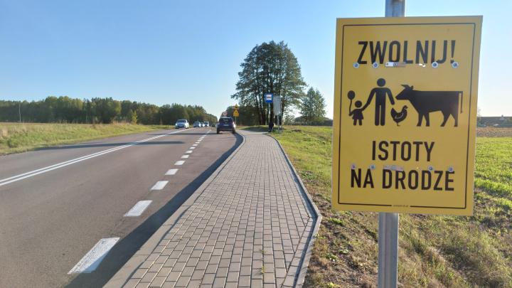 Znak drogowy "obywatelski" - okolice m. Janowicze-Kolonia, woj. podlaskie (fot. K. Kustusch).